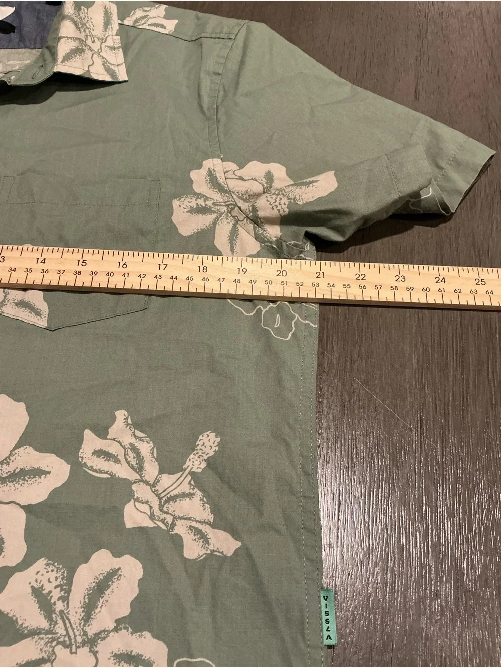 VISSLA Byebiscus Eco Sage Green Short-Sleeve Floral Button-Up Shirt M - Picture 11 of 13